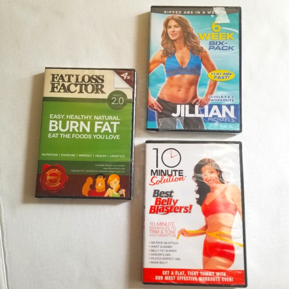 NEW 3 Exercise Dvds Bundle-Jillian Michaels, Fat Loss Factor, 10Minute Solution